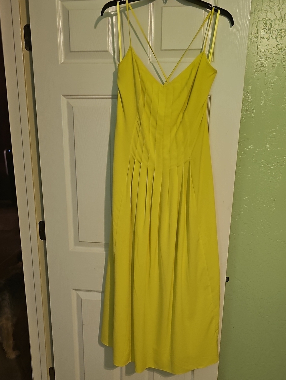 Banana Republic Yellow V‑Neck Spaghetti‑Strap Midi Dress